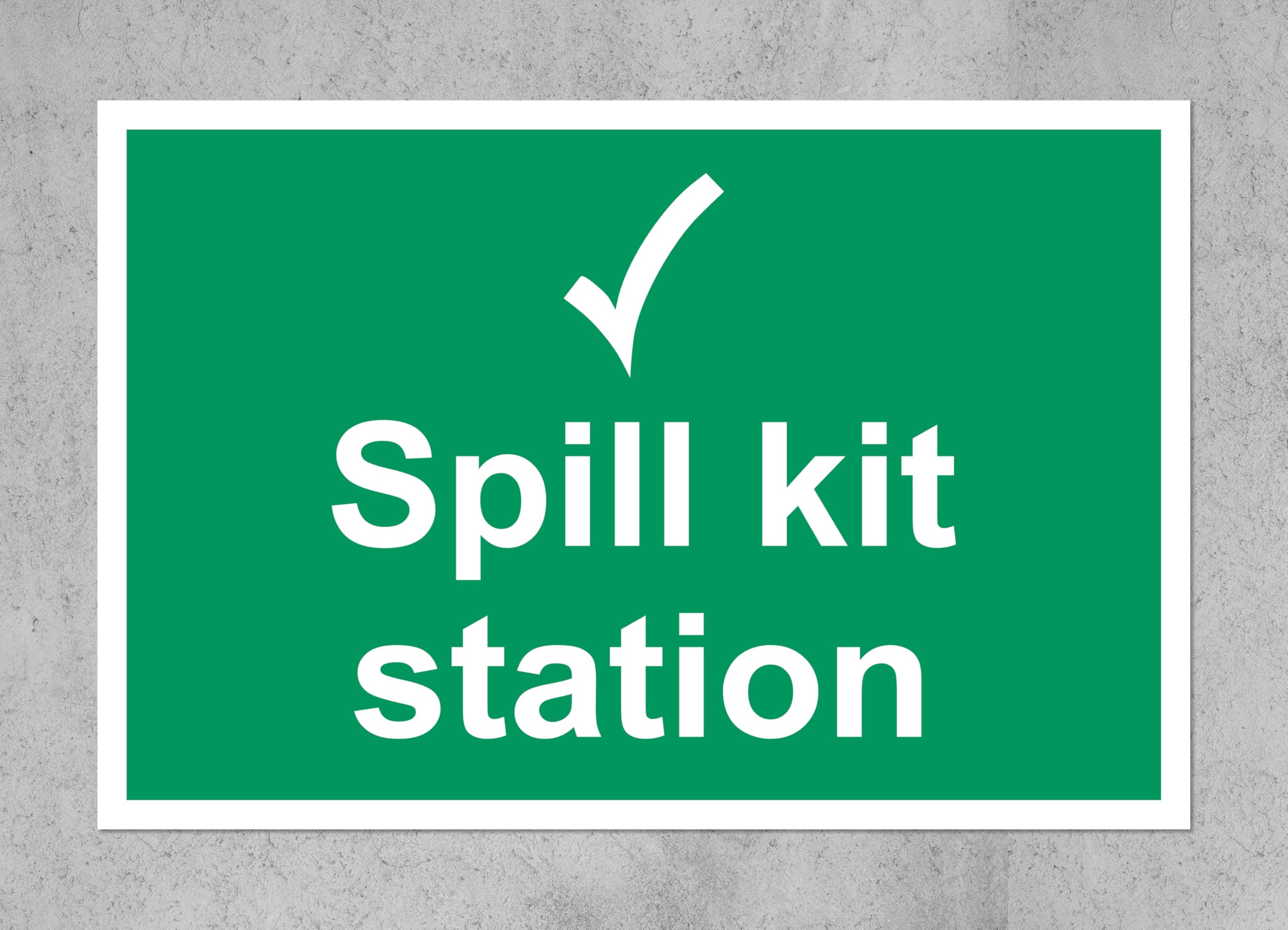Spill kit station safety sign - Self adhesive sticker (400mm x 300mm)
