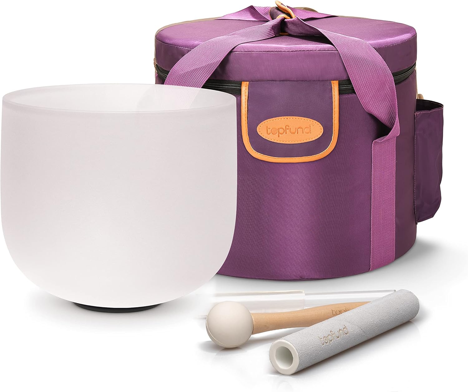 TOPFUND 432 Hz Crystal Singing Bowl 810 Inch Chakra Set of 2 PCS with Heavy Duty