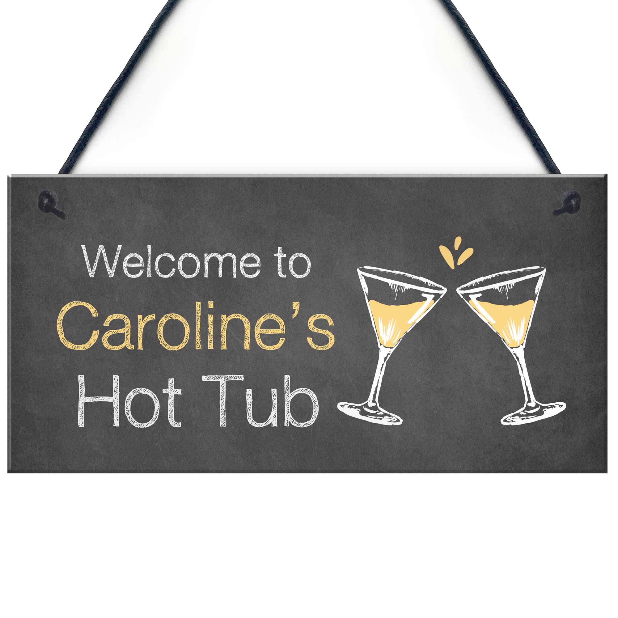 Personalised Shabby Chic Hot Tub Sign For Summerhouse Garden Shed Gift For Her