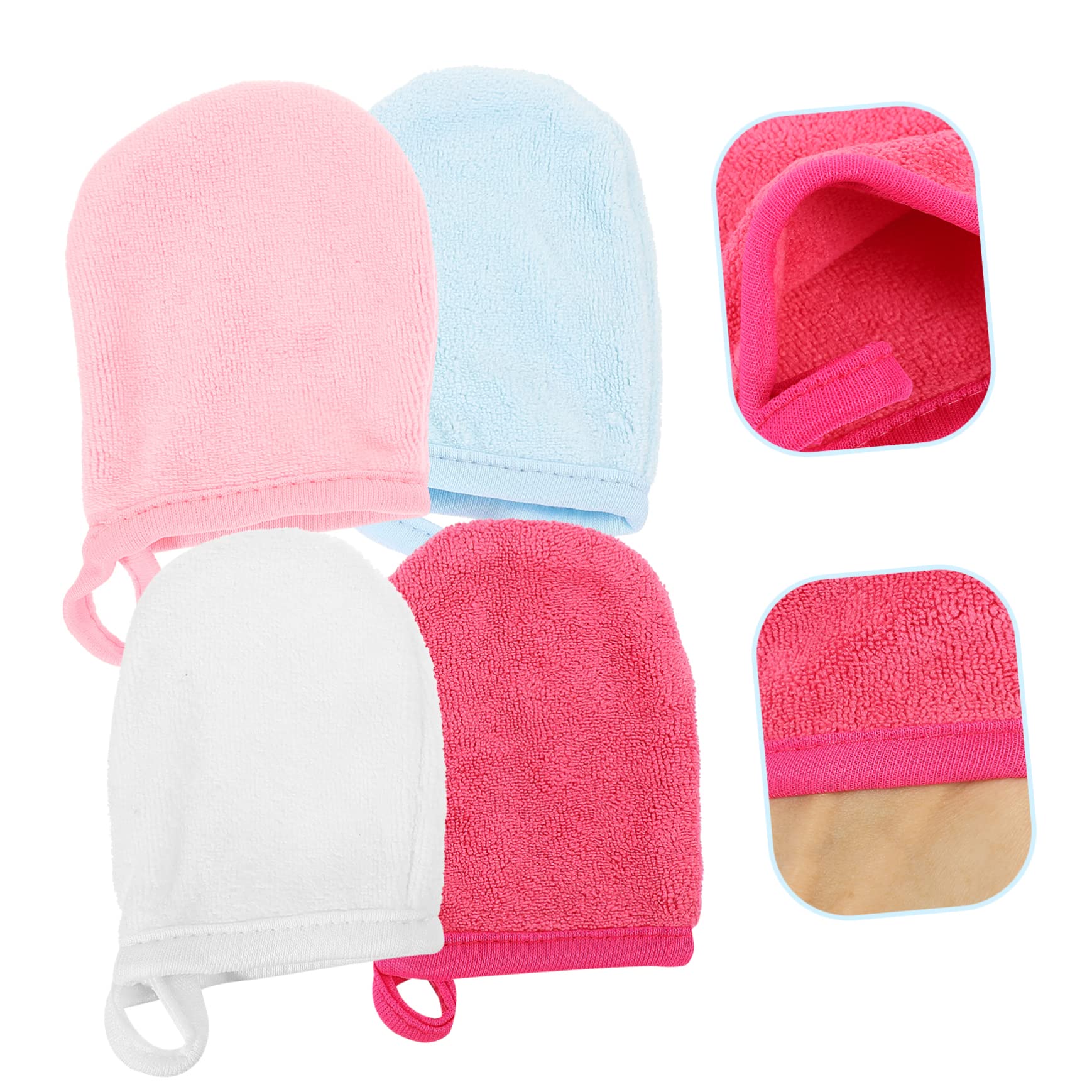 Baluue 20piezas Guantes Desmaquillantes De Microfibra Reutilizables Para Limpieza Facial Suaves y Ecológicos Comodidad Para Mujeres y Niñas Toallas De Limpieza Hipoalergénicas