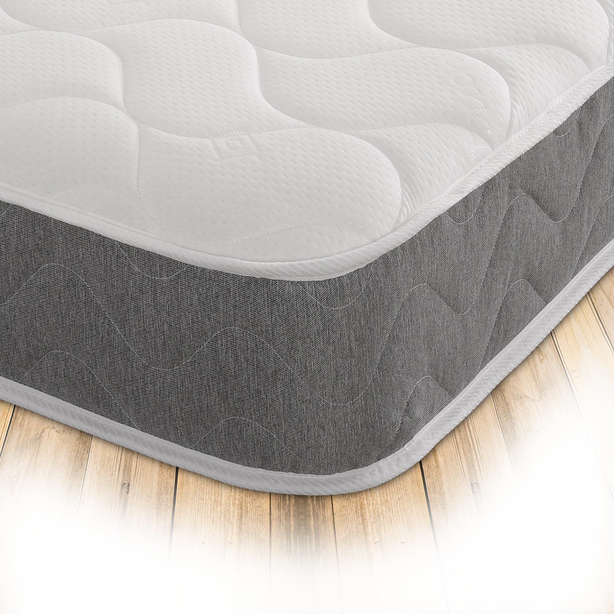 Starlight Beds Twilight Small Double Mattress. Hybrid Sprung Small Double Memory Foam Mattress. Grey, Soft Firmness,18cm Deep. (4ft x 6ft3) (120cm x 190cm)