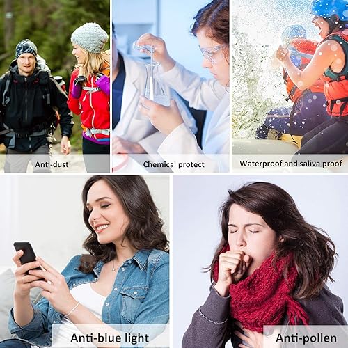 Miniatura 4 de Outray 2 pares de gafas de seguridad anti niebla, gafas de protección azul, bloqueo de luz azul para hombres mujeres