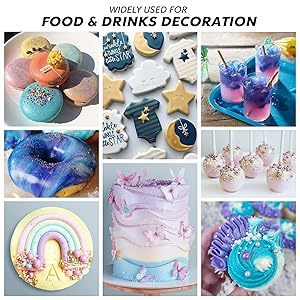 Edible Glitter, 10 Colors Edible Glitter Set for Drinks,Wines, Beer, Cocktail, Strawberries, Cakes, Cupcakes, Chocolate - 5g/bottle