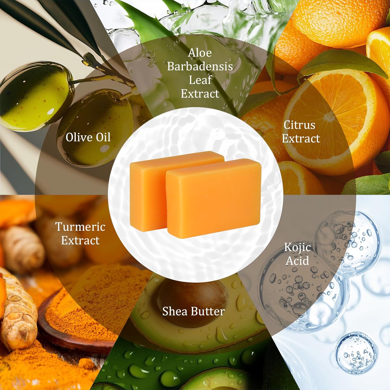 Kojic Acid Soap Dark Spot Remover, Honey Glow Turmeric Soap for Hyperpigmentation, with Kojic Acid, Turmeric, Shea Butter, Coconut Oil, Vitamin C, Skin Brightening for Face & Body, 3 Bars(Purple Soap Bubble Net,1 Ounce (Pack of 2))