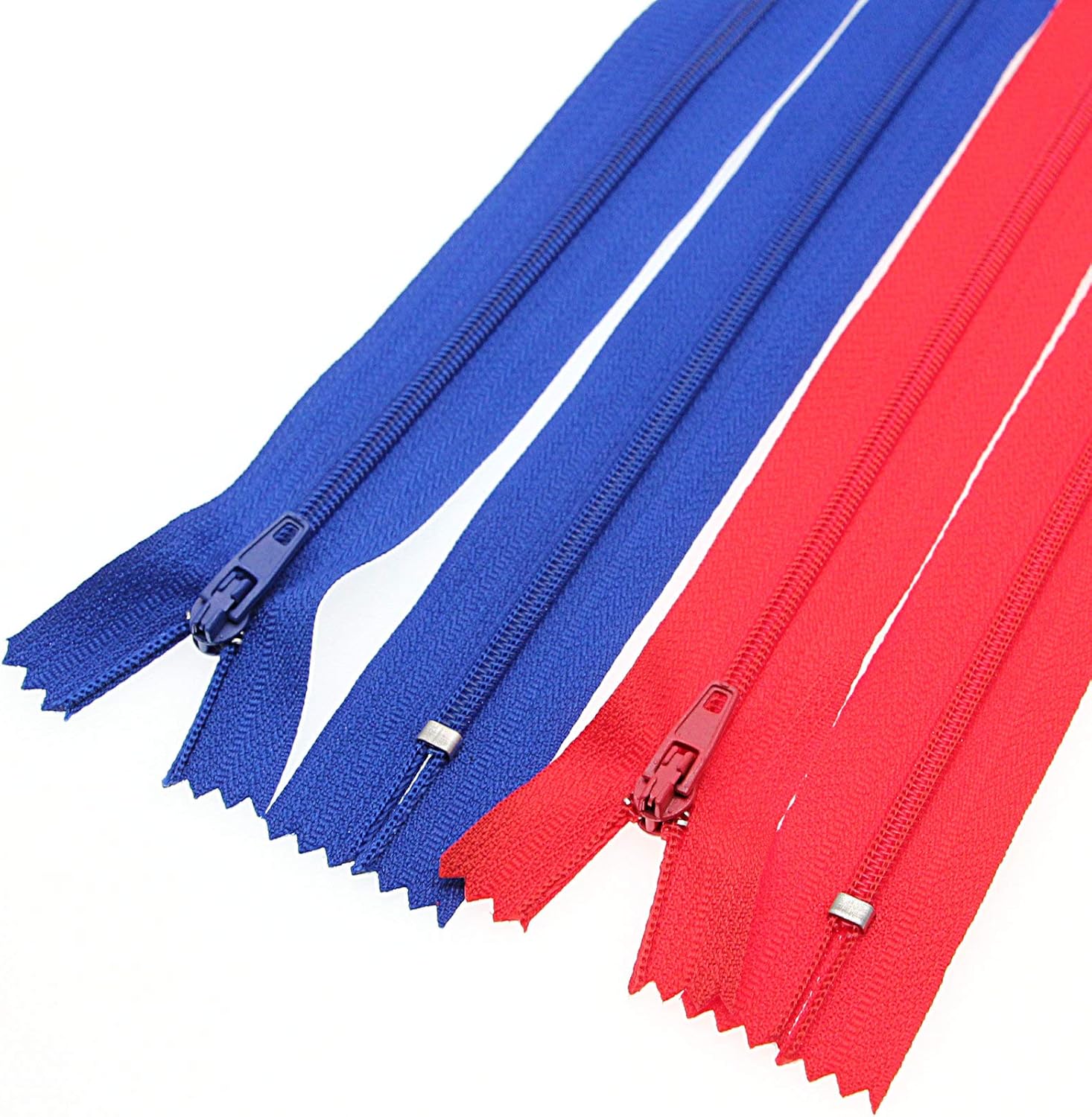 Leekayer 12 inch Nylon Zipper Blue Red 3 Zipper for Sewing