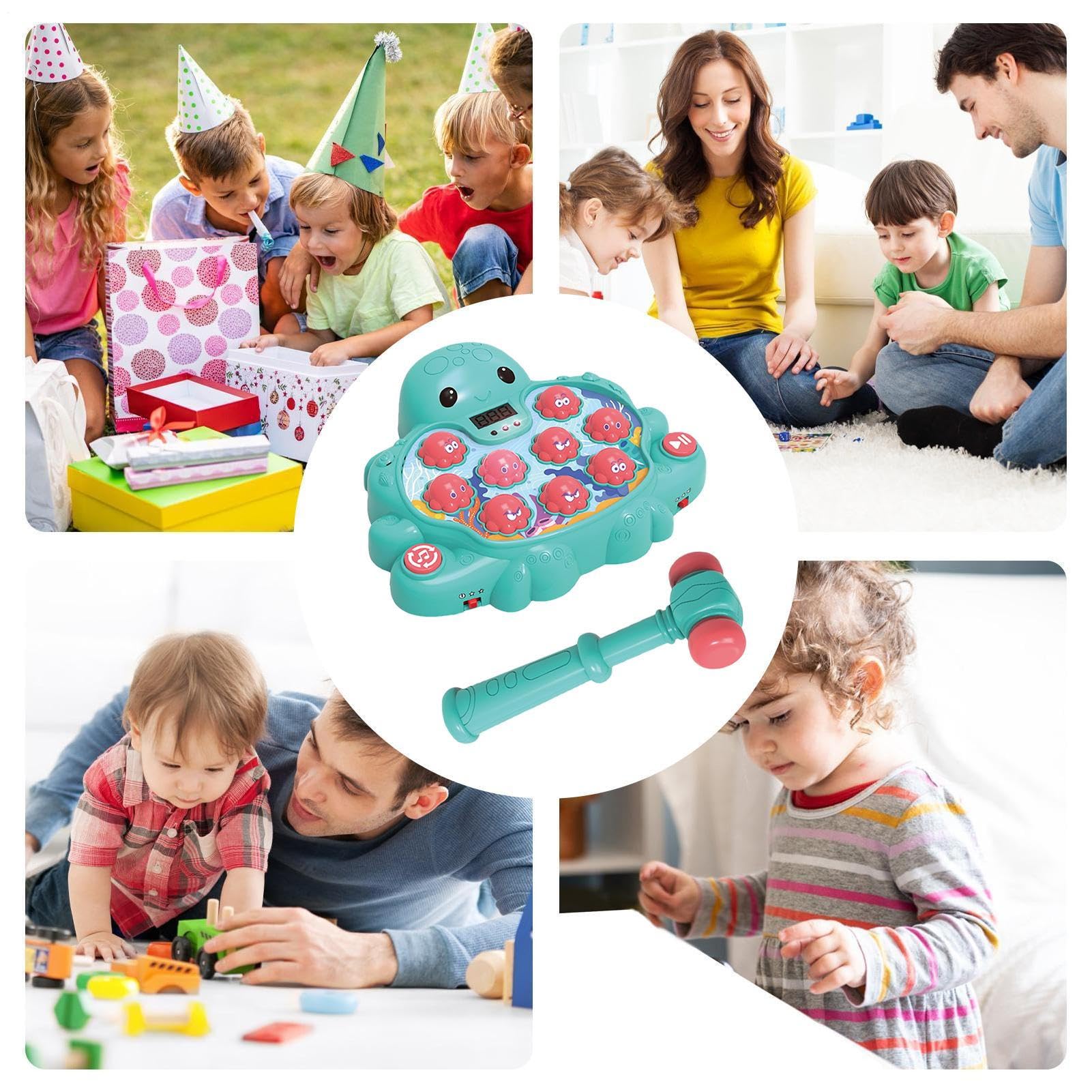 Hammerspielzeug Interaktives Hämmer-Spiel | Tintenfisch Form Hand Auge Koordination Lernspiel Für Kinder Vorschule Zuhause Unterwegs Mädchen Junge Entwicklung