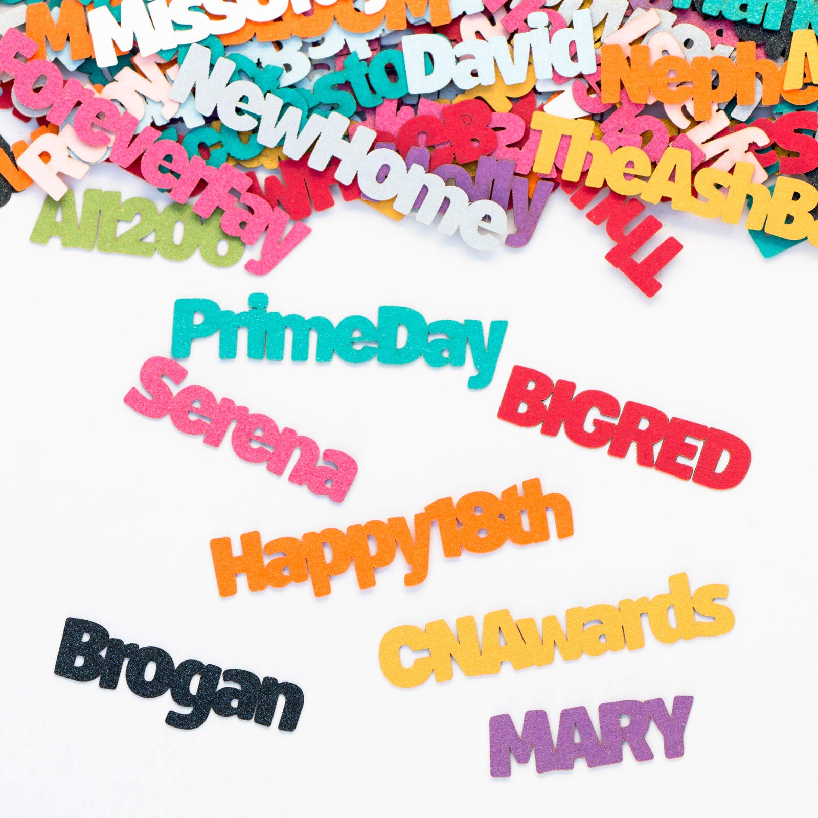 Personalised Confetti - Custom Words, Colour, Any Name - Shiny Card Table Confetti (Purple, Large)