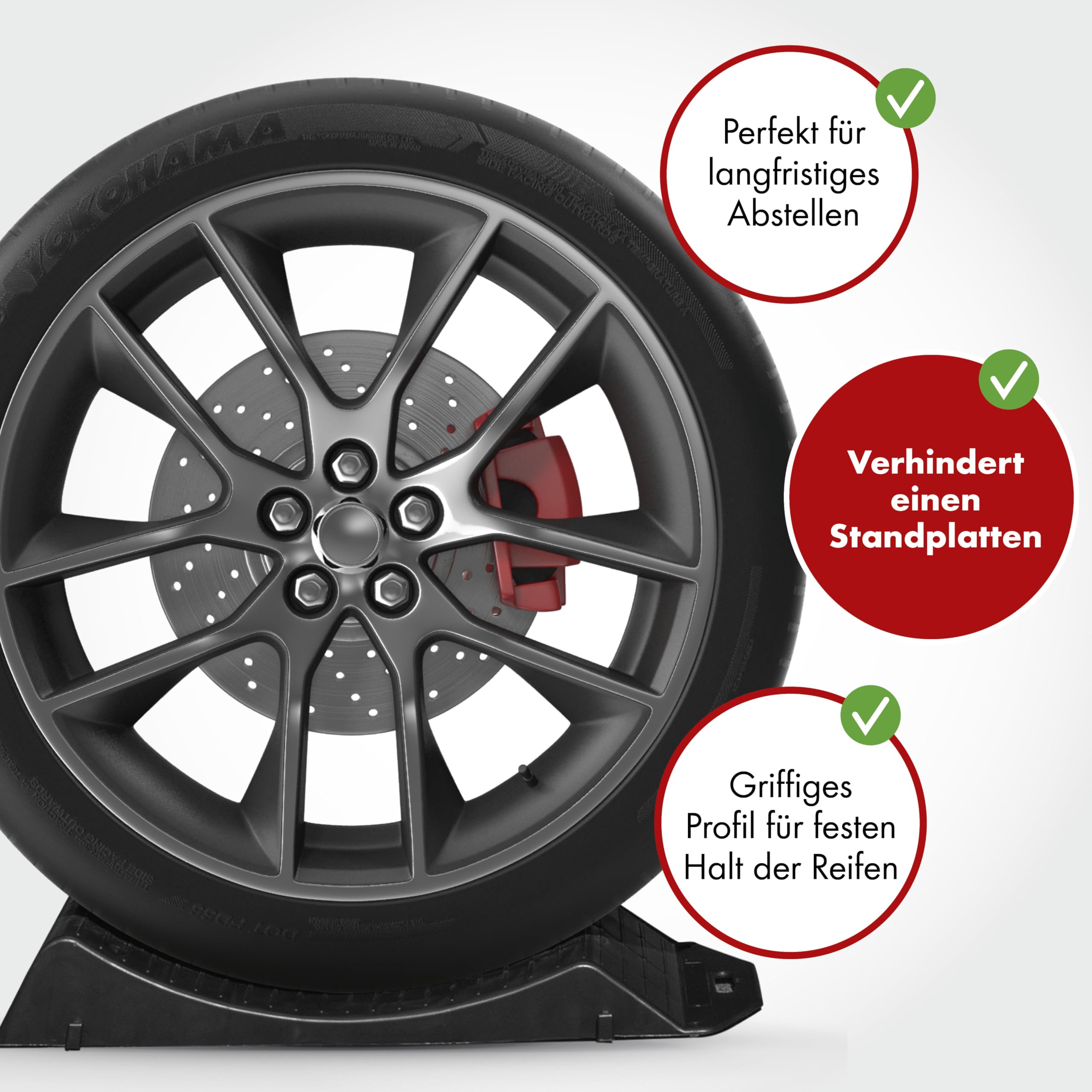 Walser Reifenschoner 2-er Set für Reifen 10-20 Zoll, praktische Reifenwiege mit Tragkraft bis zu 5 Tonnen, Auto Reifenschuhe Set, Auto Reifenschoner gegen Standplatten, Auto Reifen Unterlegplatten