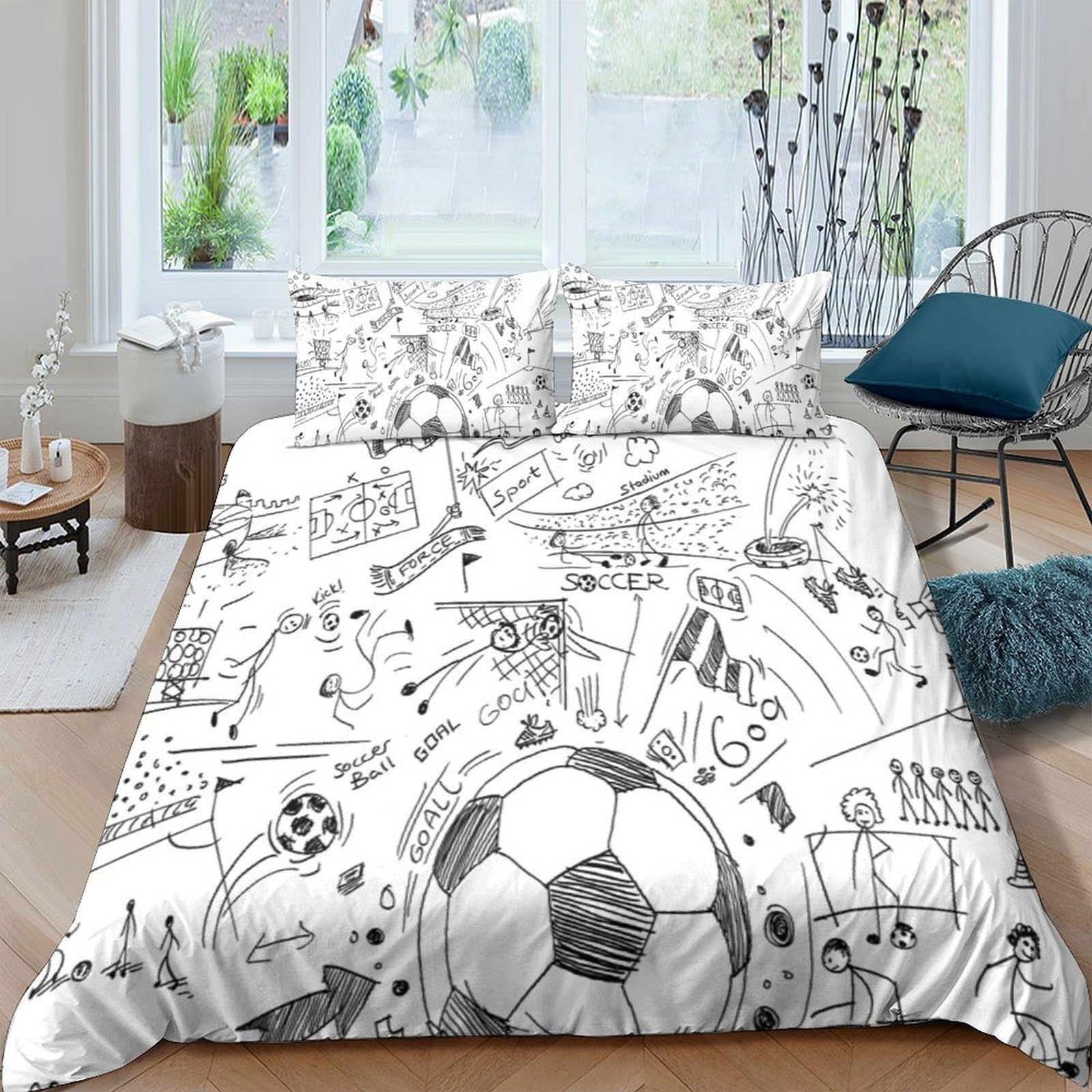 Ctjqhvkz Style-5 3D Printed Football Stadium Fitted Sheet Microfiber Soft Soccer Bed Cover For Bedroom Guest Room Mattress Decor Single（135X200cm）