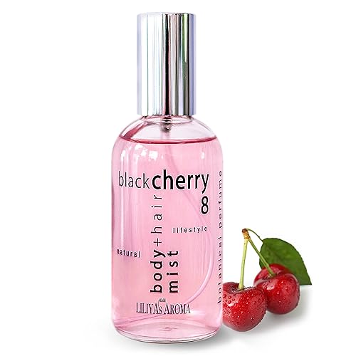 Miniatura 1 de Liliyas Aroma Black Cherry 8 niebla corporal y cabello con aceites esenciales aroma gourmand también conocido como perfume natural de 4 onzas