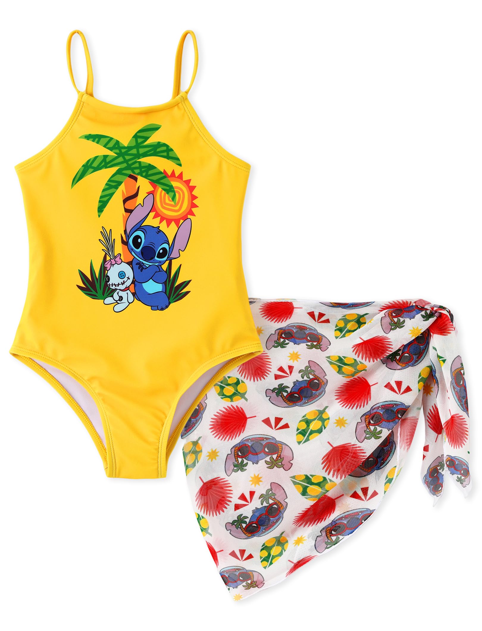 Disney Girls Swimsuits UPF 50+ One Piece Bathing Suits Sport Swimwear 2-9Y