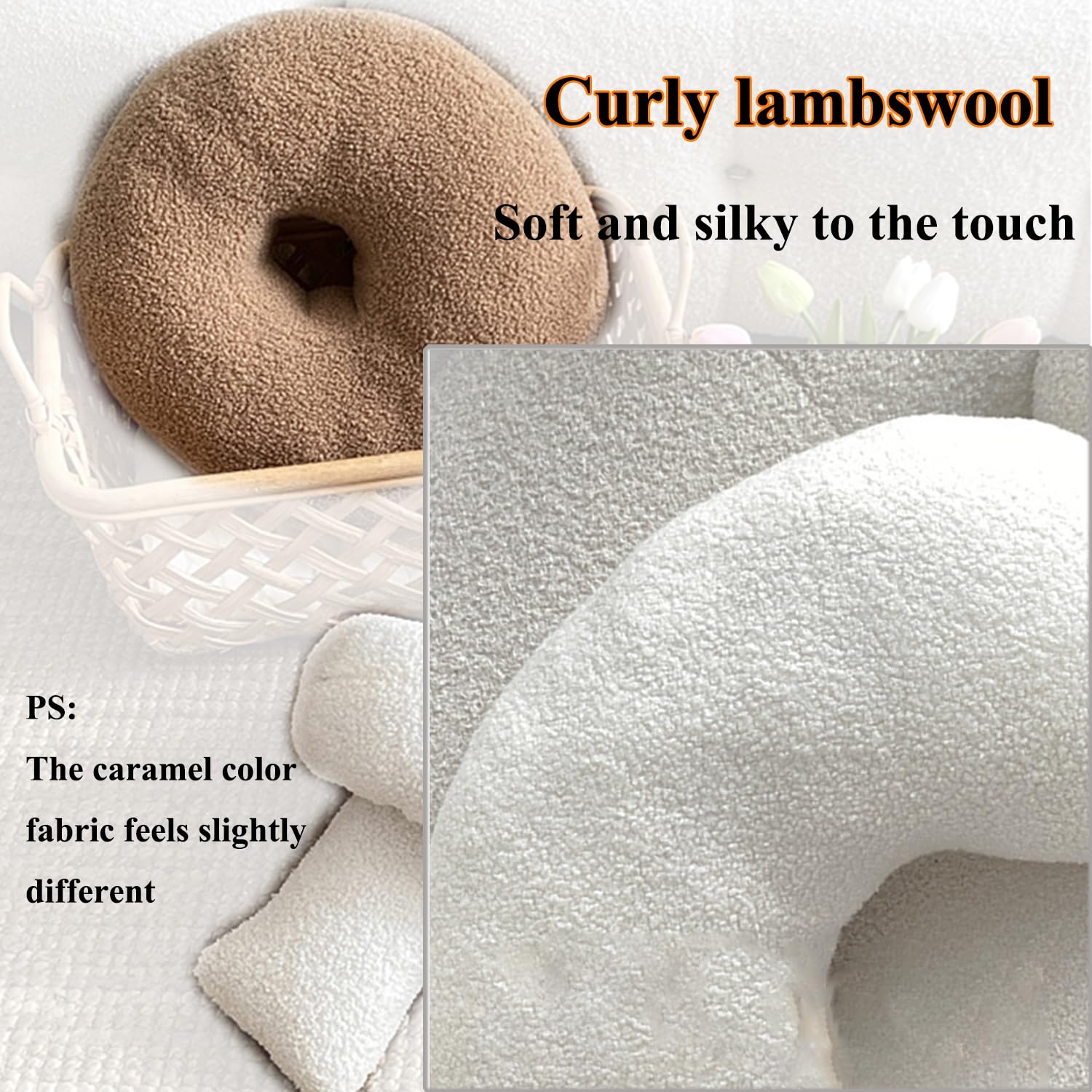 RZYW Cuscino Nodo, Cuscino Annodato, Cuscino Annodato Rotondo per Divano, Nodo Cuscino Decorativo, Cuscino Peluche, Morbido, Cuscino Divano,Ice Blue,D 28cm