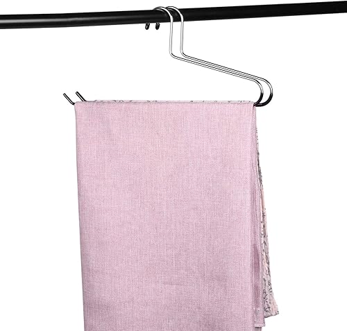 Miniatura 6 de Paquete de 5 perchas resistentes con revestimiento de vinilo negro antideslizante, ideal para edredones, colchas, manteles, cortinas, tela y sacos