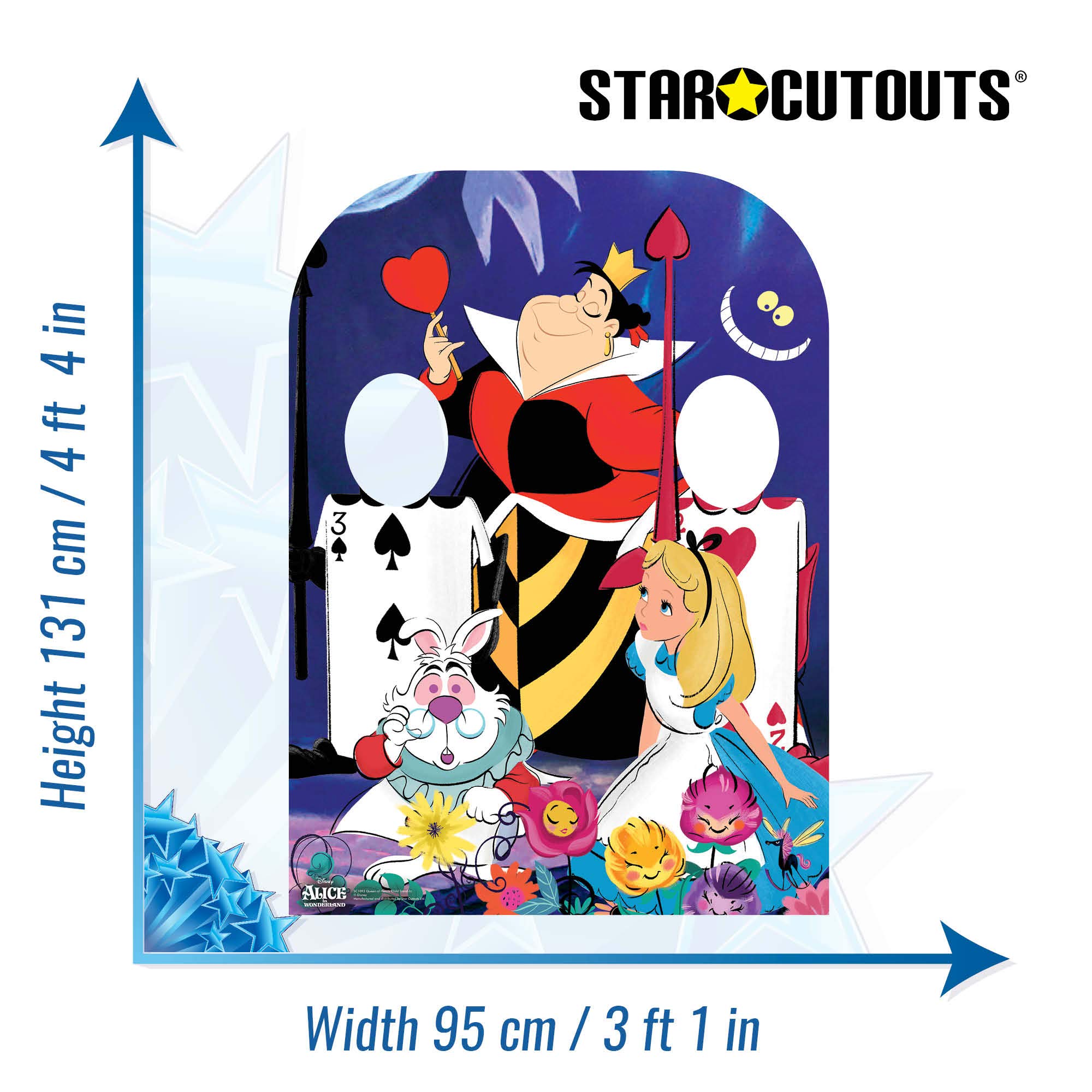SC1093 Reina de Corazones - Recorte de cartón para niños, cumpleaños, Regalos, Fiestas y fanáticos, Altura 131 cm