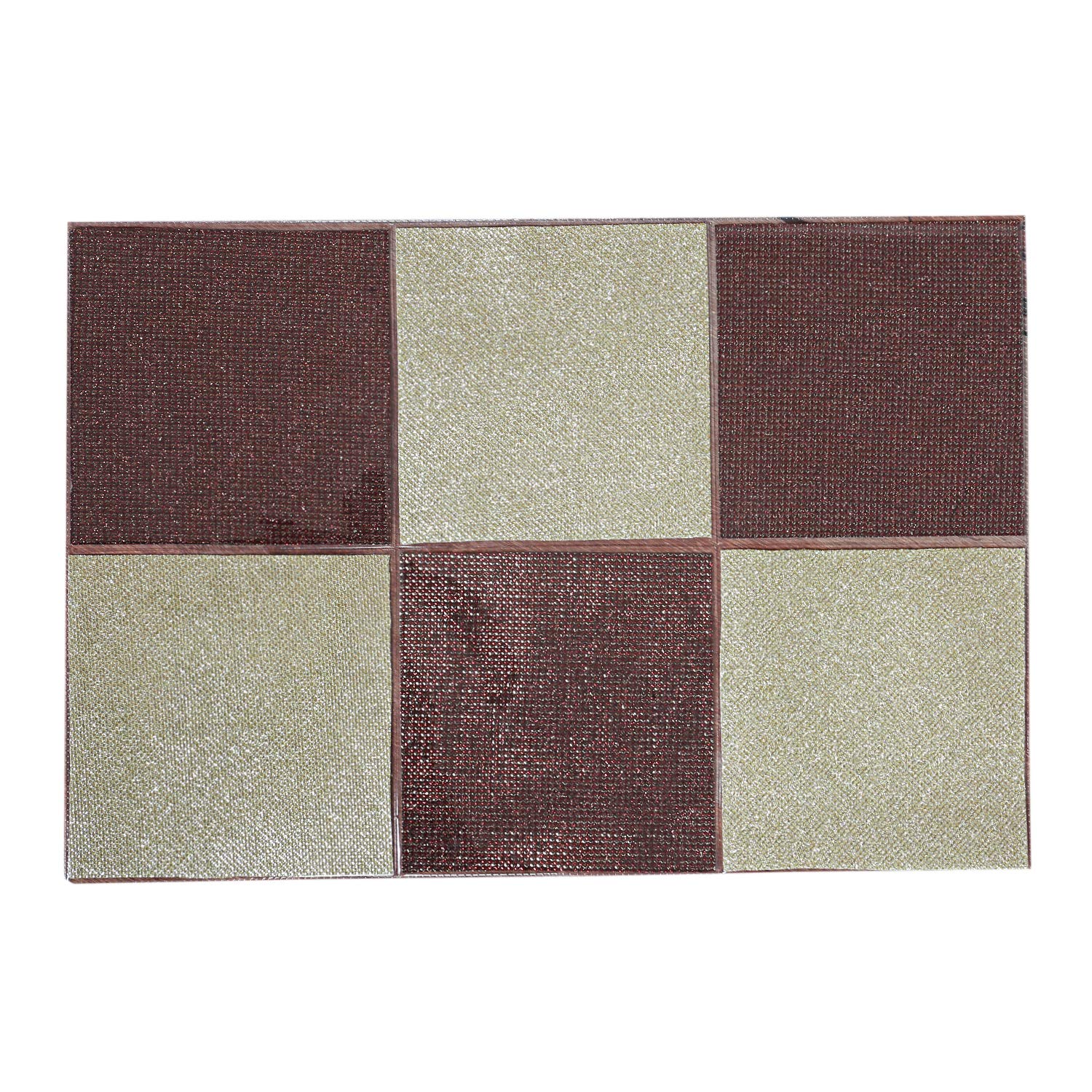 Kuber Industries Tovaglietta all'americana laminata in PVC, 6 pezzi, marrone