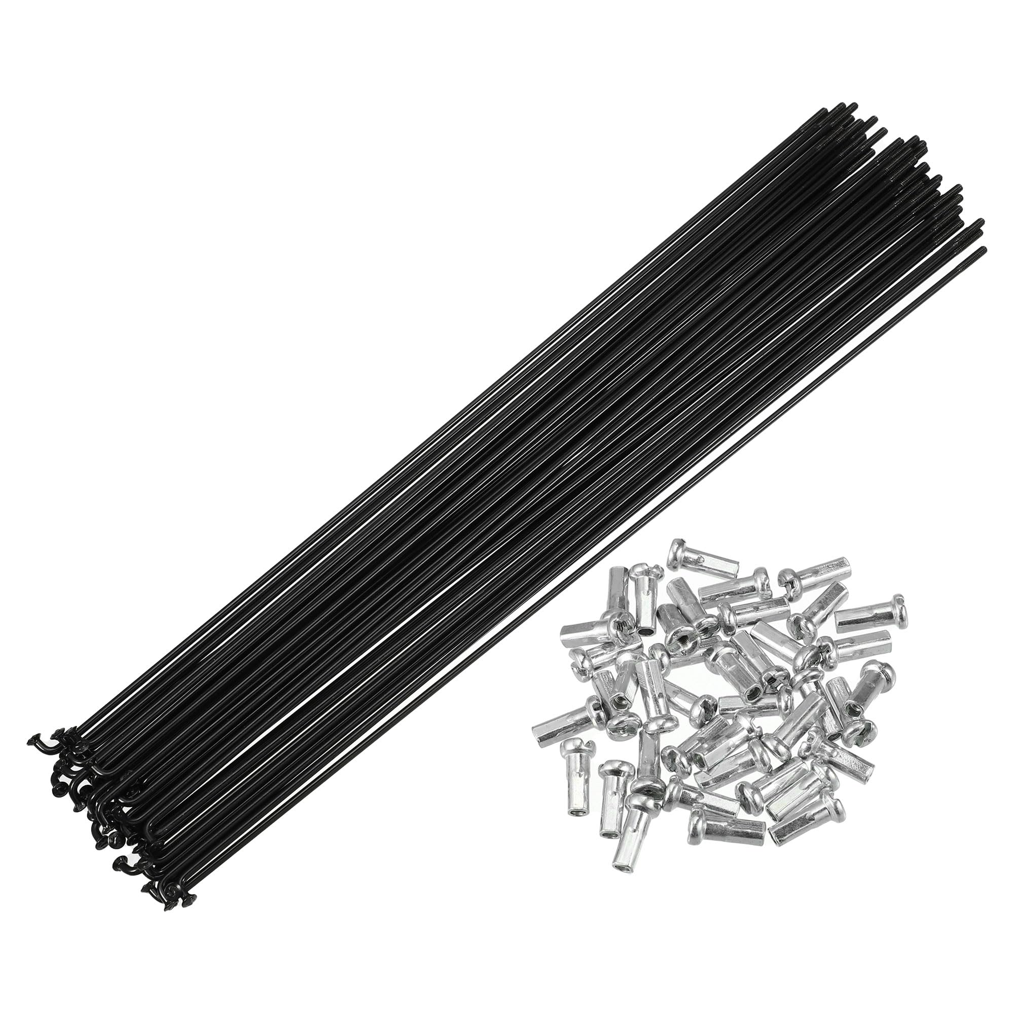 X AUTOHAUX 40 Pcs Bicycle Steel Spokes 14G Bike Spoke 251mm Length with Nipples