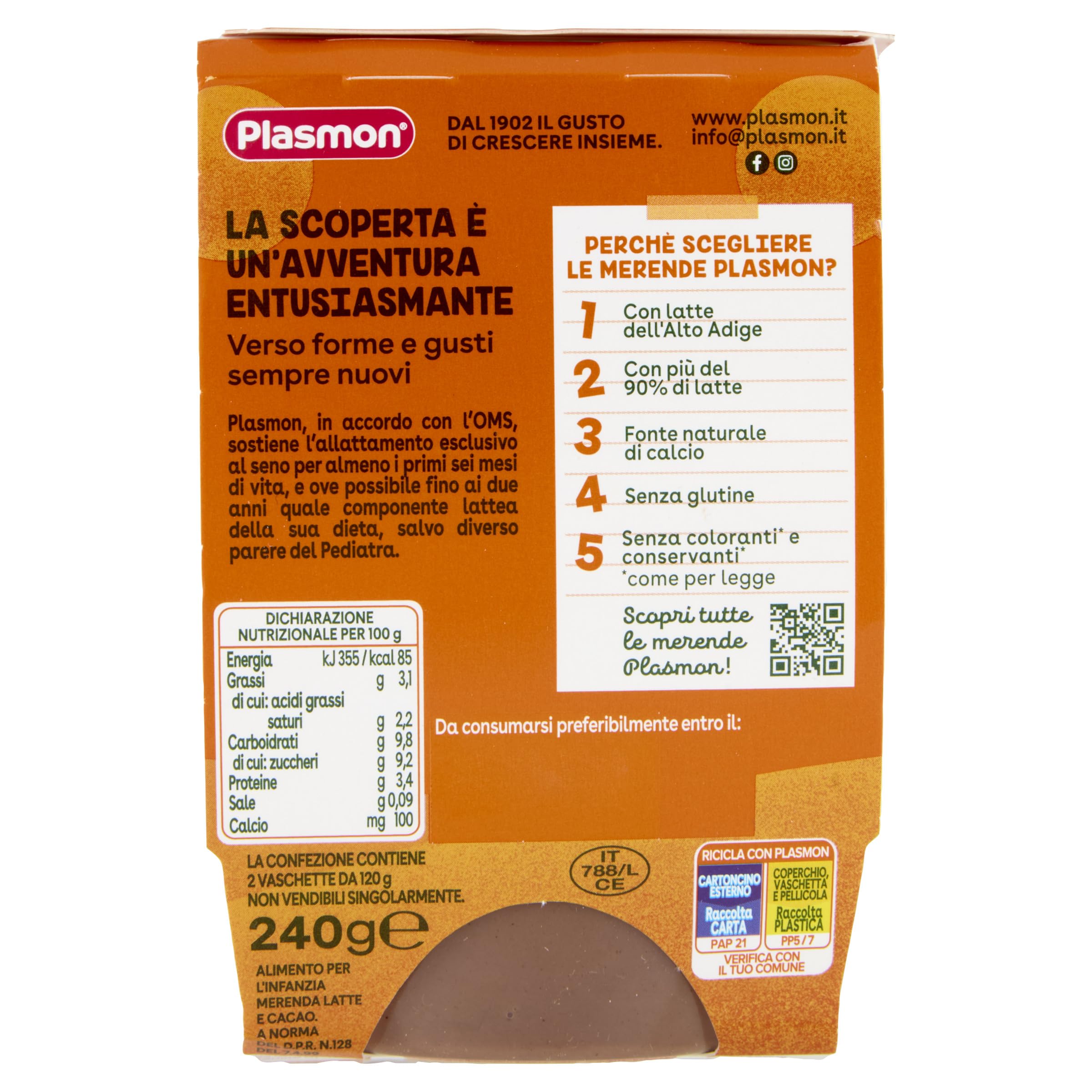 Plasmon Merenda Latte al Cacao 24x120g
