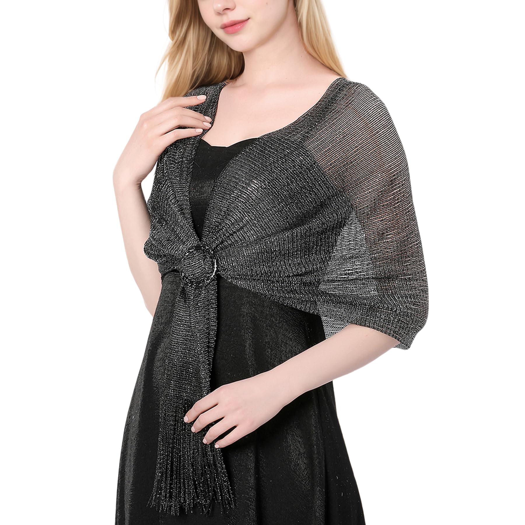 Lamca Sparkling Metallic Shawls and Wraps for Evening Party Dresses Wedding Shawl for Women UK