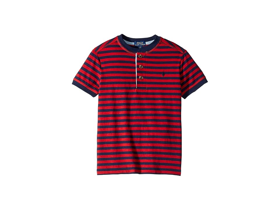 

Polo Ralph Lauren Kids Striped Cotton Jersey Henley (Little Kids/Big Kids) (RL 2000 Red Multi) Boy's T Shirt