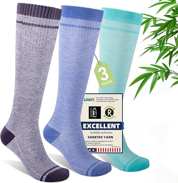 Compression Socks Women & Men: Bamboo Viscose Knee High Support