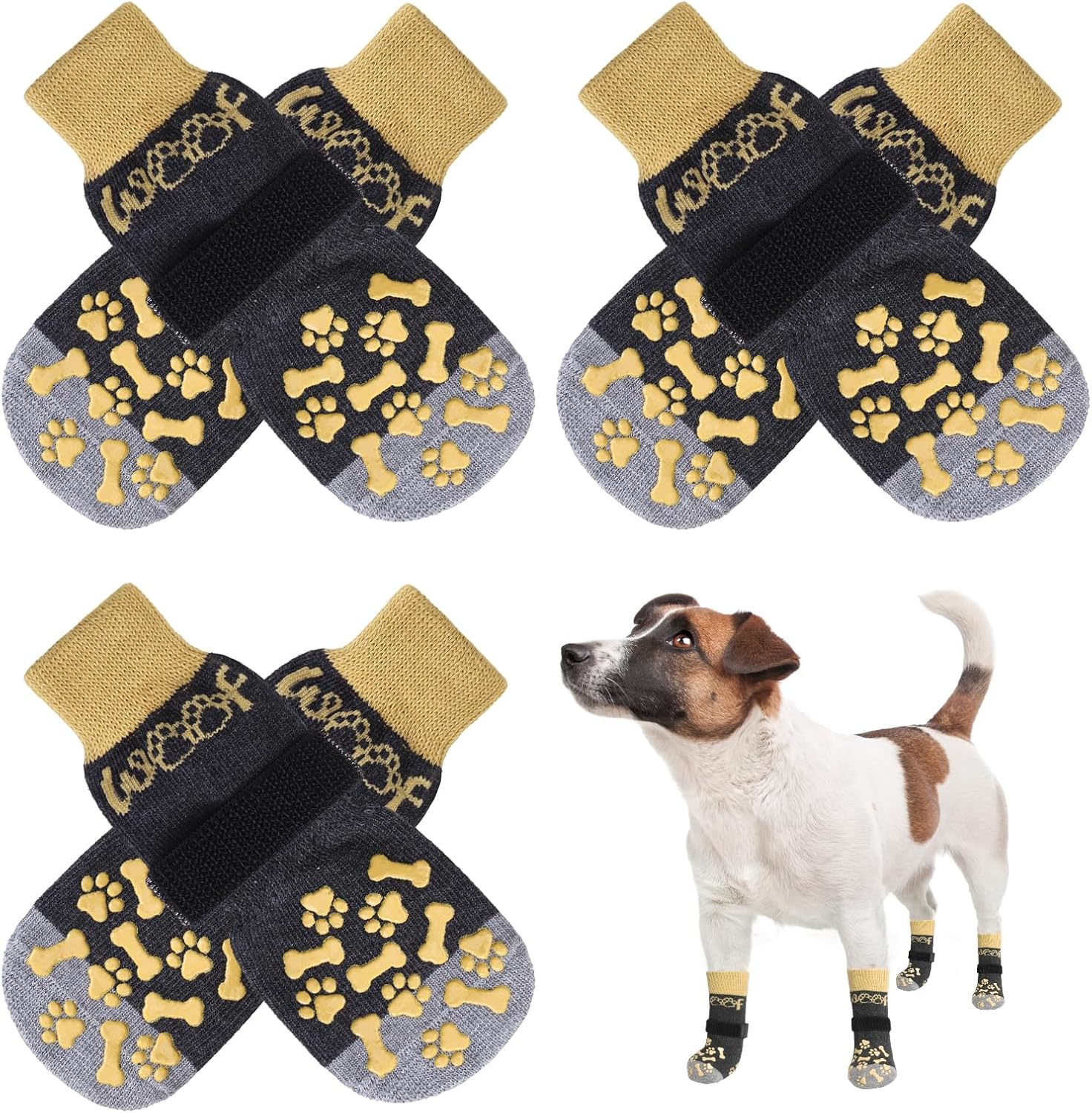 KOOLTAIL Anti Slip Dog SocksDouble Sides Grips Woof Dog