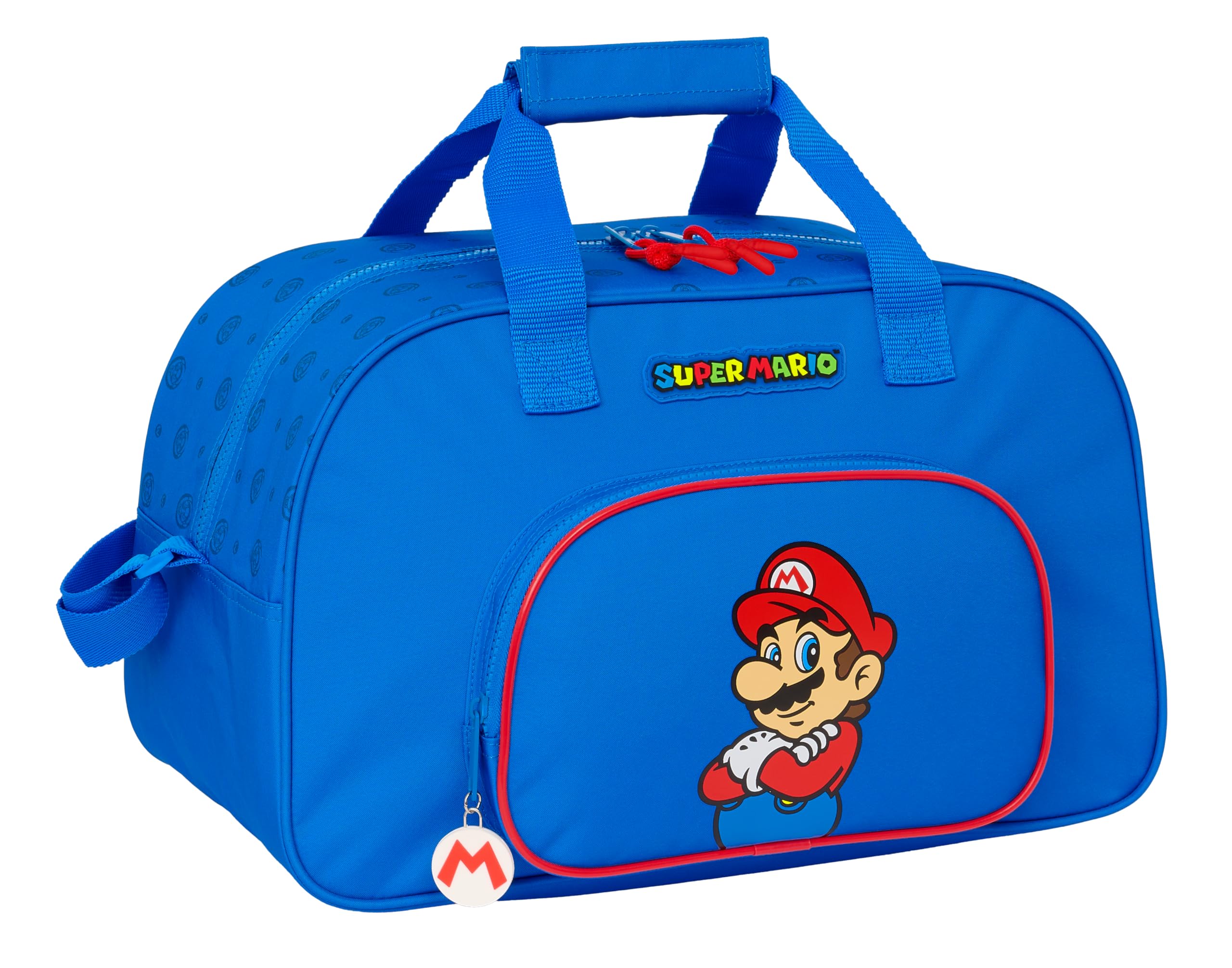 SUPER MARIO PLAY - Bolsa de Deporte, Mochila, Ideal para Niños de Diferentes Edades, Cómoda y Versátil, Calidad y Resistencia, 40x23x24 cm, Color Azul/Rojo