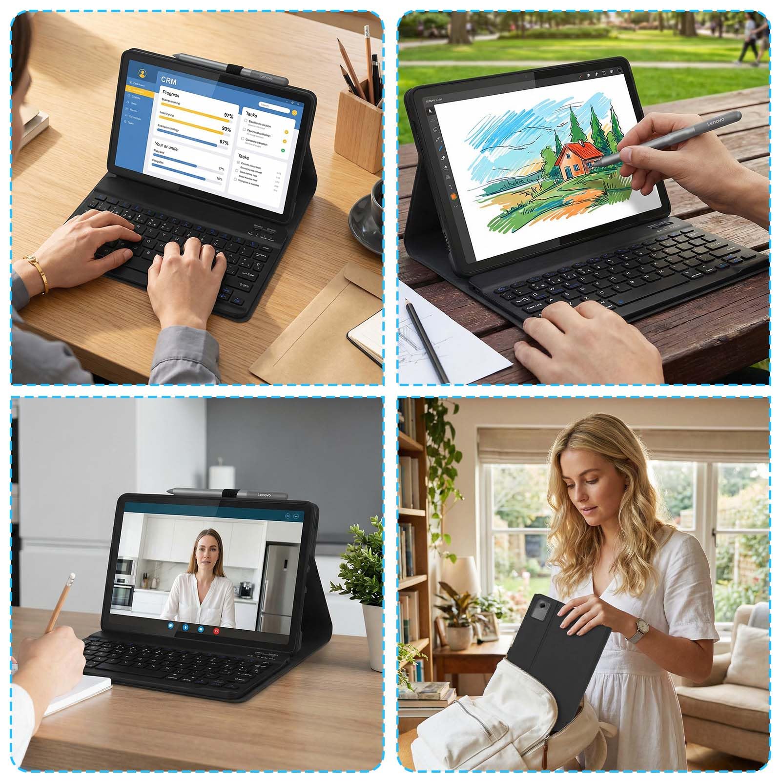 Funda Teclado para Lenovo Idea Tab 11 11 Pulgadas 2025, Español Ñ | Teclado Lenovo Idea Tab 11 (TB336FU/TB336ZU), Magnético Funda Tablet Lenovo Idea Tab 11 con Soporte para Lápiz, Negro