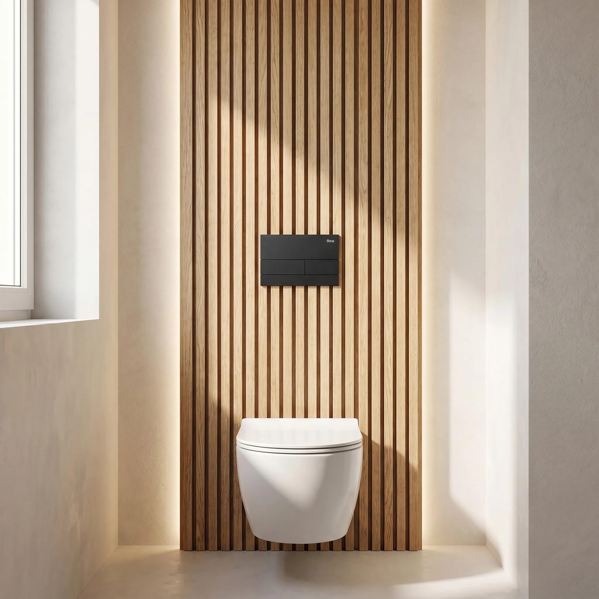 Rea - Stelaż Zestaw Podtynkowy Slim 024n Do Mis Wc Z Przyciskiem T Czarny Mat - 22x35,2x106,2 cm