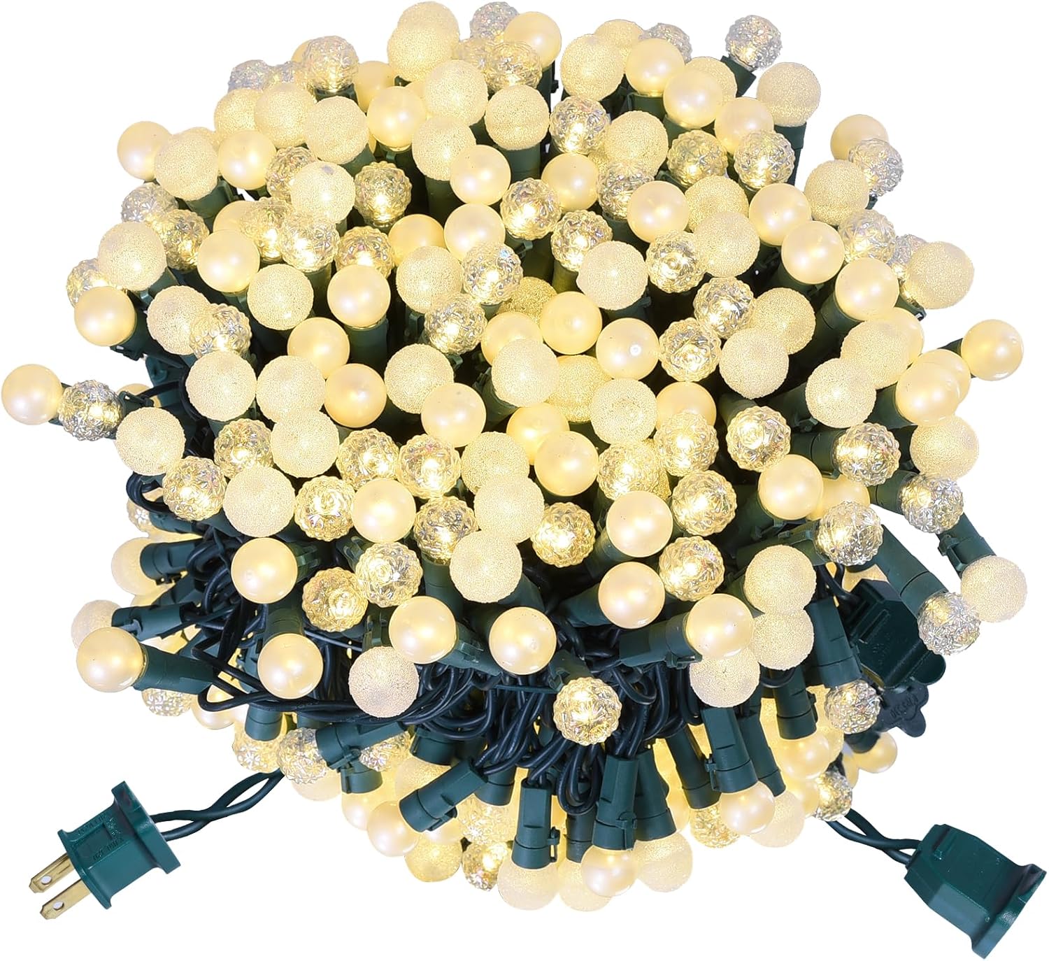 300 LED Christmas Tree Lights 100FT Globe String Lights UL Listed G15 Snow Glass Bulbs Fairy Lights Plug in Christmas Lights for Bedroom Xmas Tree Patio Party Garden Wedding Soft Warm White