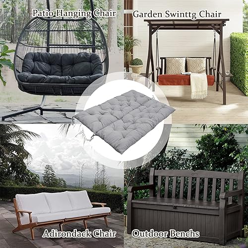 Miniatura 2 de Zacammy Cojines de repuesto para columpio para exteriores, cojines de asiento de banco gruesos e impermeables de 23 plazas con respaldo, cojín para