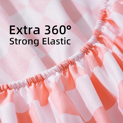 Miniatura 4 de Juego de sábanas de 4 piezas, tamaño matrimonial, juego de sábanas de microfibra suave y duradera, bolsillo profundo, resistente a las manchas, a la