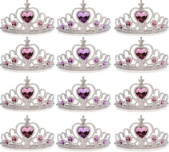 Dazzling Toys 12 Pk Princess Dress Up Crowns Tiaras for
