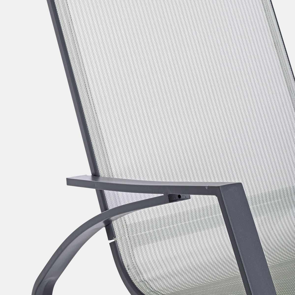 Yellowshop - DEMID poltrona giardino portico terrazza sedia a dondolo con poggiatesta cm 60x107xh95 Antracite Bianco Tortora (Antracite/Grigio chiaro)