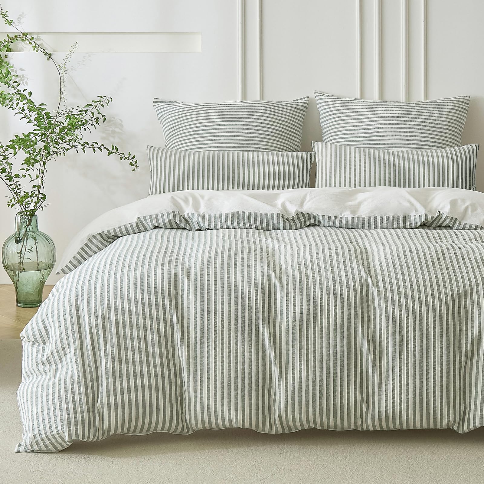 SOULFUL Gestreift Jacquard Gewaschene Baumwolle Bettwäsche Set