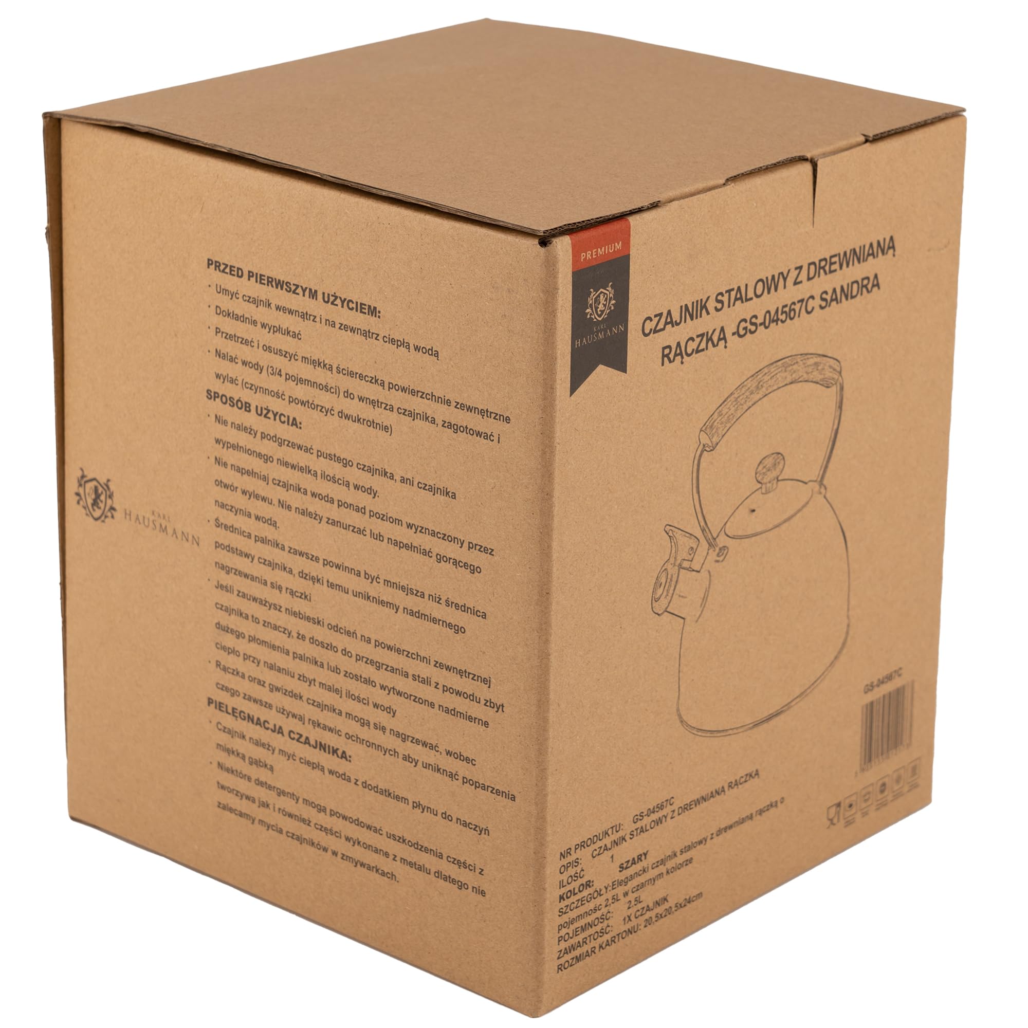 KARL HAUSMANN Bouilloire Induction 2,5L Inox avec Sifflante - Gris Theiere Cuisine pour Plaque Gaz, Vitrocéramique et Électrique - Grande Capacité Eau Chaude avec Couvercle Amovible