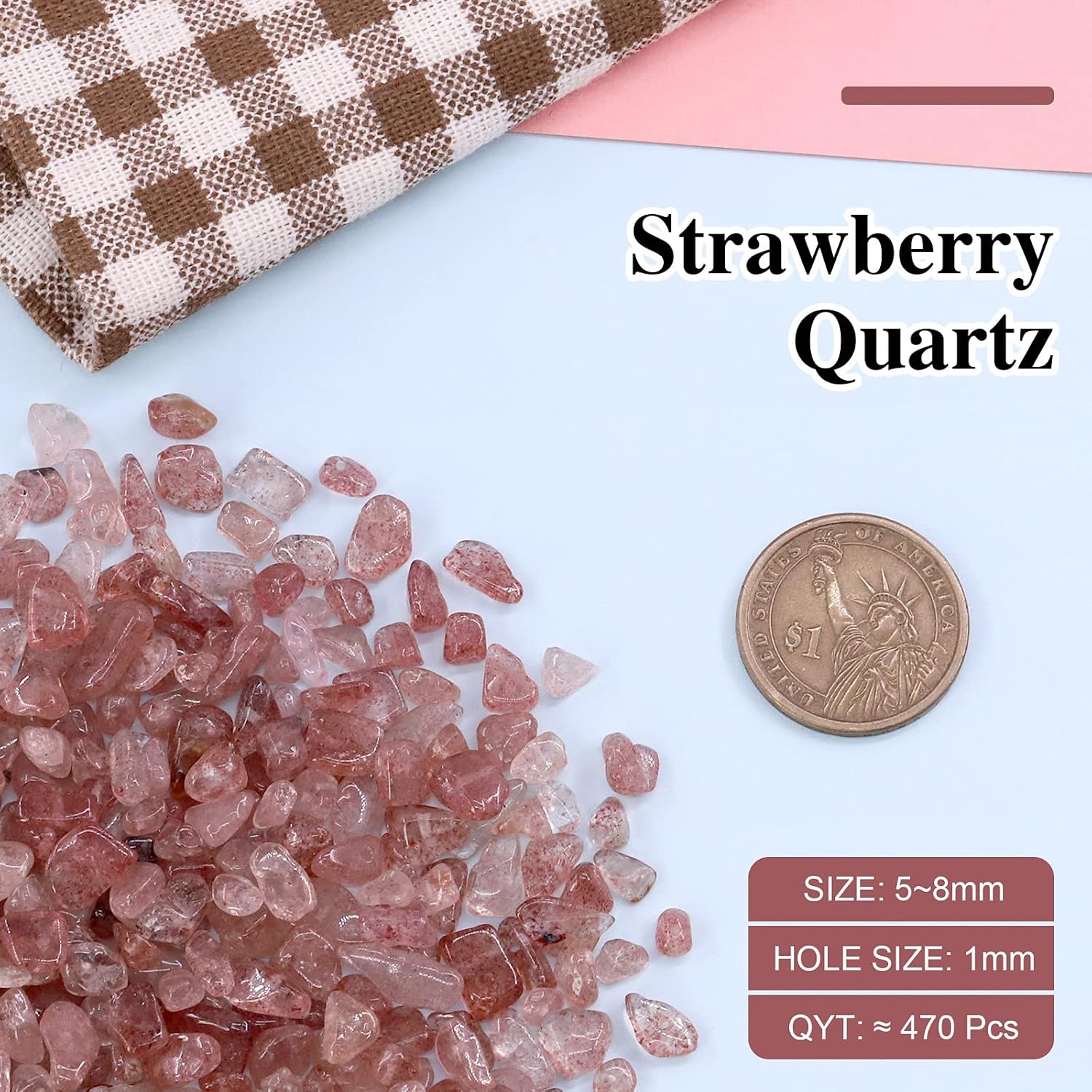 Crystals Stone Beads for Jewelry Making About 470Pcs Irregular Natural Chip Stone Beads Gemstones Crystal Loose Rocks for Earrings Beads Making, Necklace, Bracelet, DIY Art Crafts w String