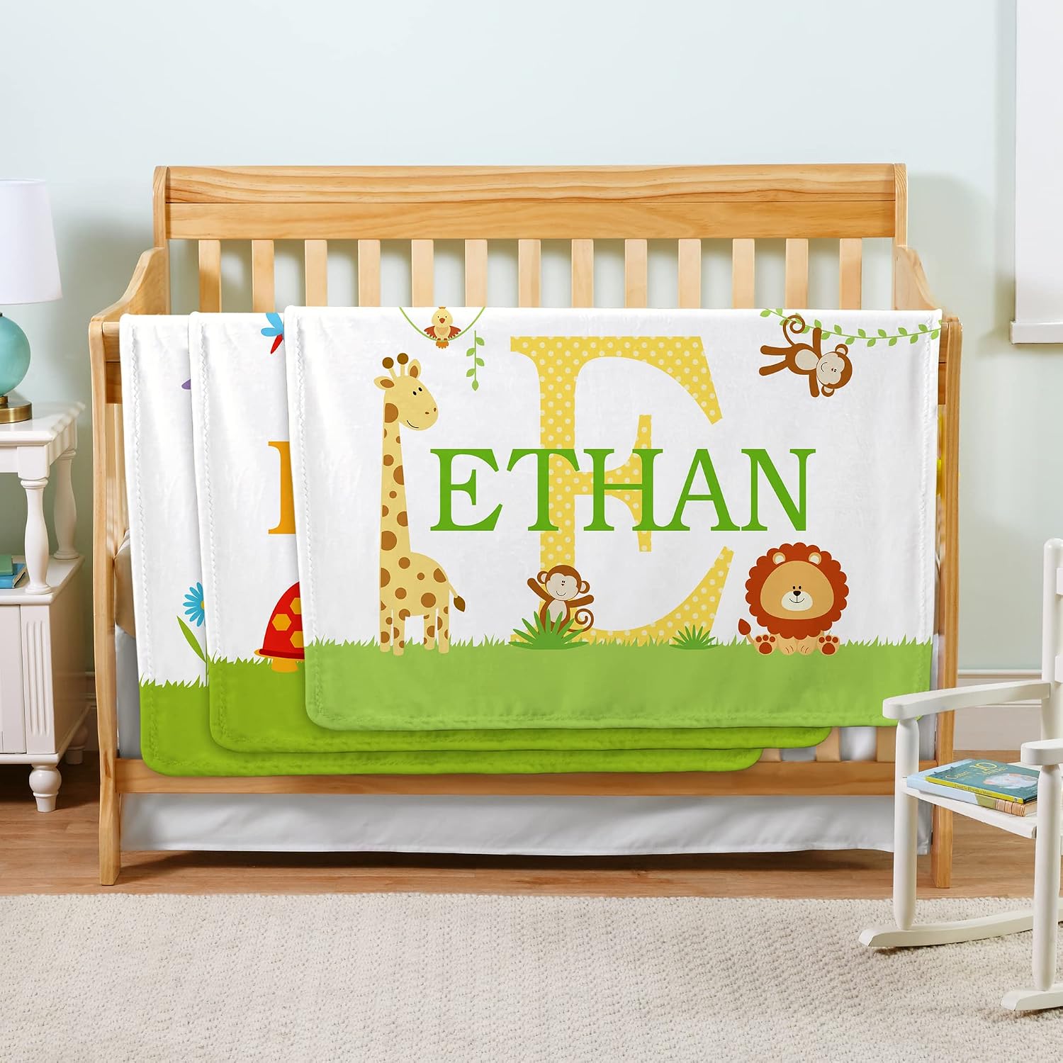 Let's Make Memories Personalized My Own Name Baby Blanket - Turtle - Baby Shower - Nursery Décor- 30x40