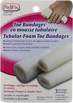 Pedifix Tubular-Foam Toe Bandages -#P337-Small - Pack of 3