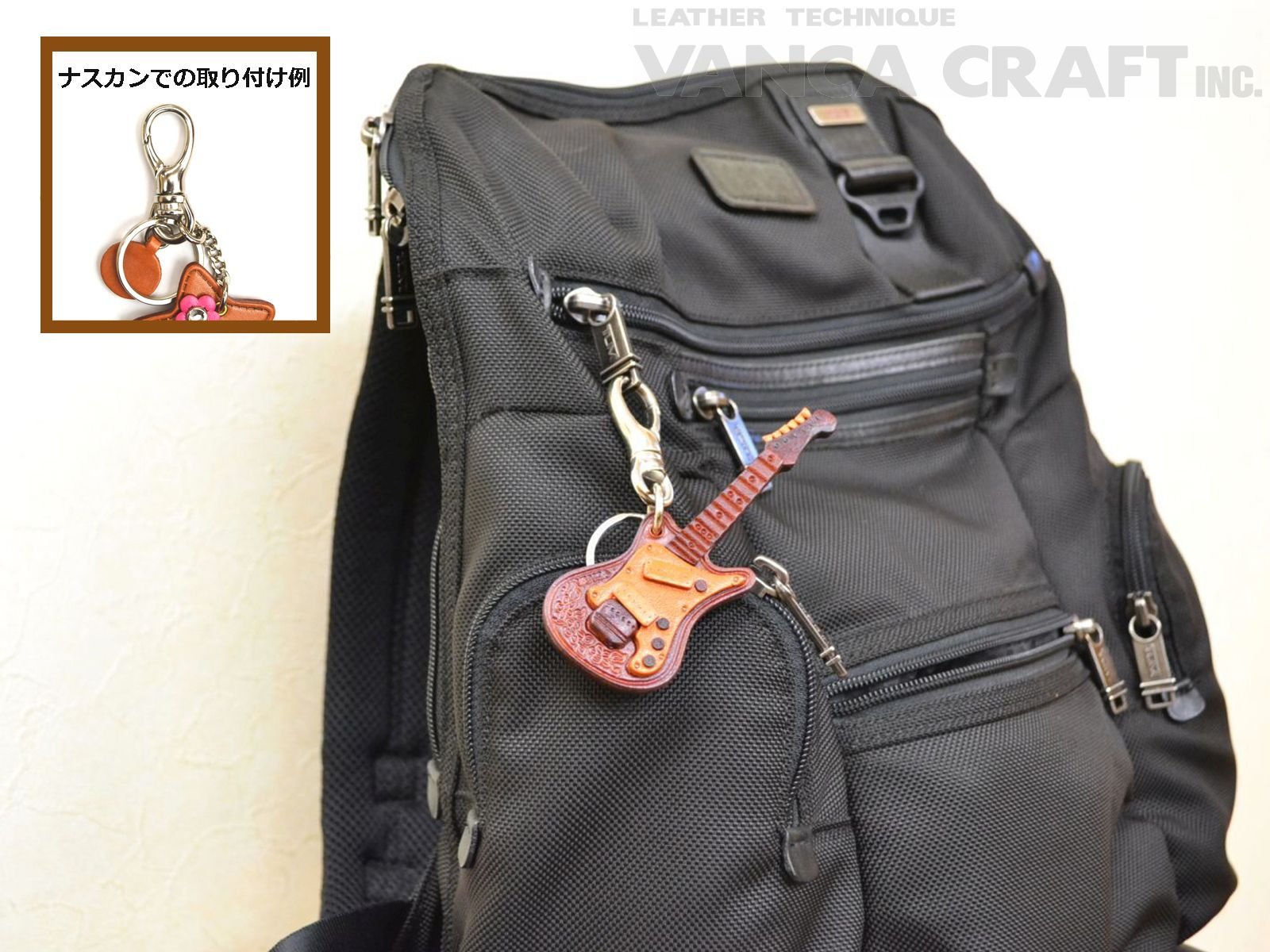 (Ręcznie wykonany w Japonii nowy rzemieślnik) torba z prawdziwej skóry charm gitara elektryczna VANCA CRAFT (import z Japonii)