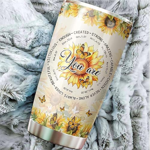 Miniatura 5 de MARSANA Vaso cristiano con aislamiento de acero inoxidable de 20 onzas, regalo religioso para mujeres, números de emergencia bíblica, color morado