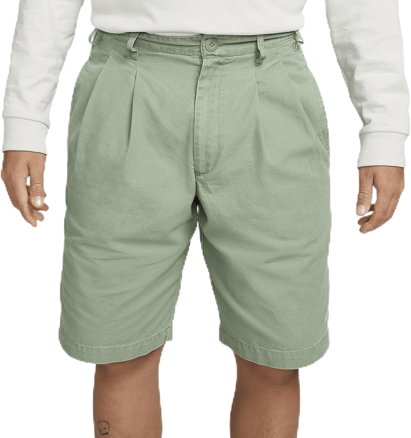 Nike Life Men's Pleated Chino Shorts (Oil Green/White, DX0643-386) Size 38