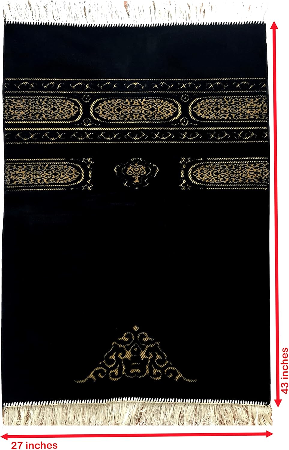Islamic/Muslim Prayer Mat/Rug - Janamaz - Sajda - سجادة صلاه - جائے نماز - نماز آسنوں - प्रार्थना आसनों - seccade (Black)