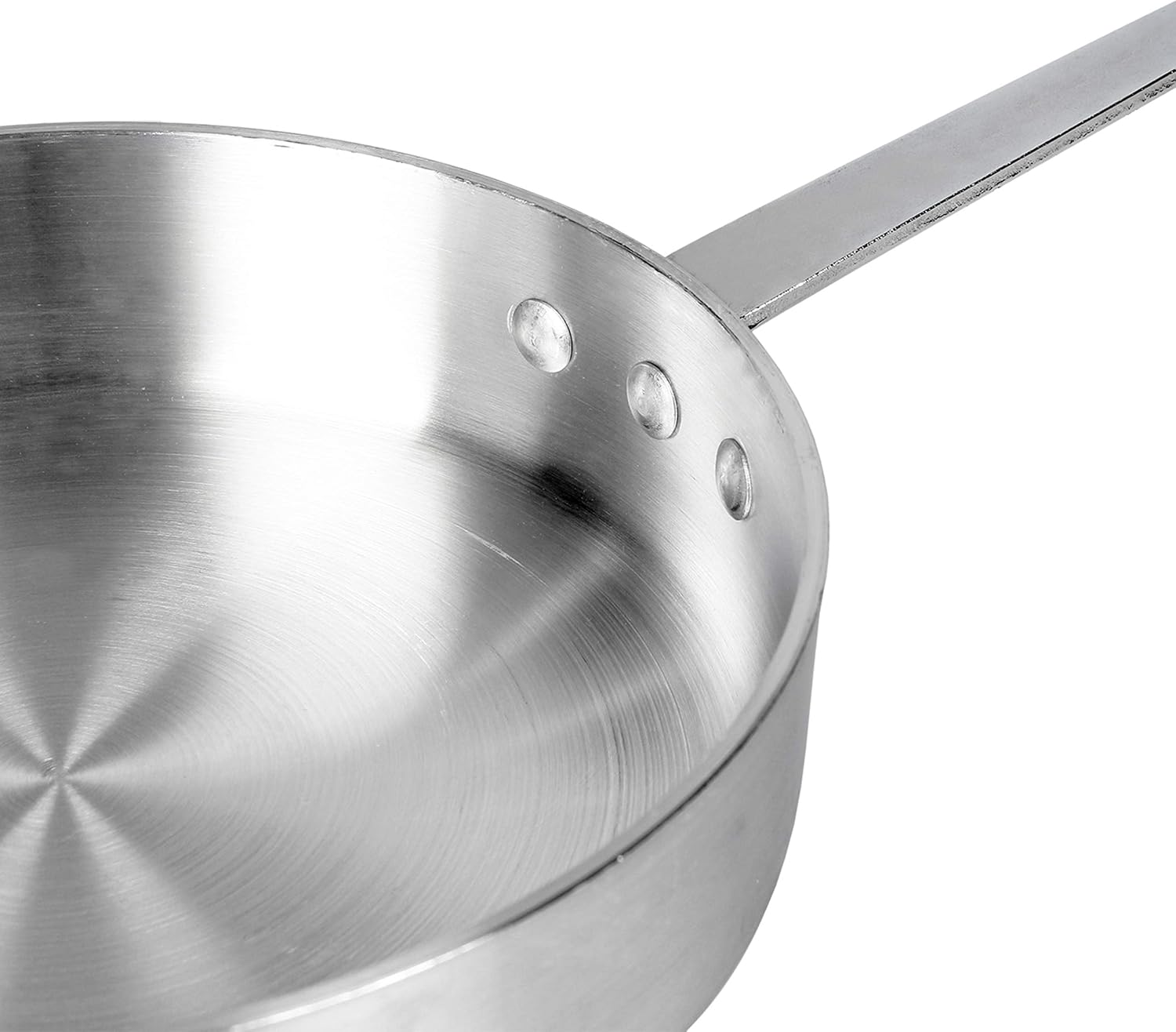 Thunder Group ALSAP004 Saute' Pan, 7 quart capacity, flat bottom, rounded edges, riveted handle, aluminum, mirror-finish, NSF