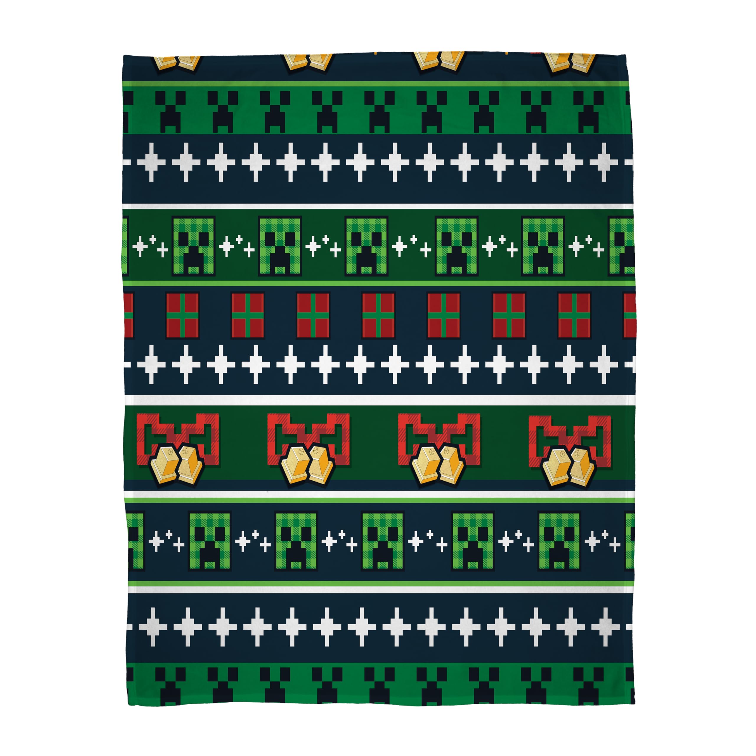 Minecraft Character World Official Minecraft Bells Fleece Blanket with Sherpa Backpack - Super Soft - Warm and Super Soft Blanket - for Homes, Kids Rooms, Camping and Camping