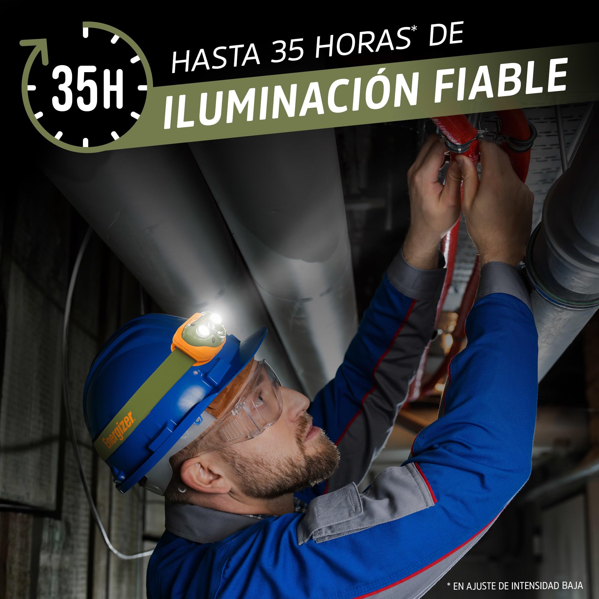 Energizer Vision HD+ Linterna Frontal LED 260 Lúmenes IPX4 7 Modos Ajustable