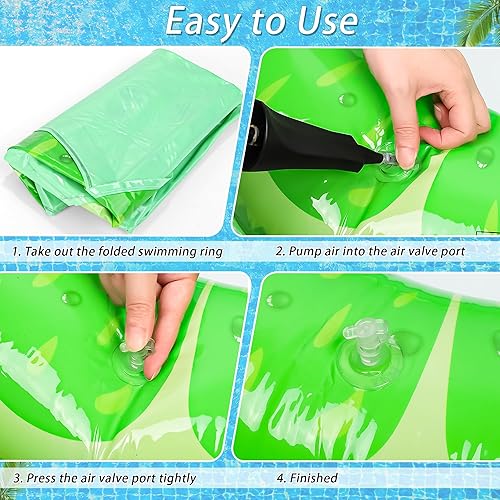 Miniatura 4 de Elcoho Anillos de natación con temática de frutas con diseños de naranjauvalimón, flotadores inflables de piscina para verano al aire libre fiesta