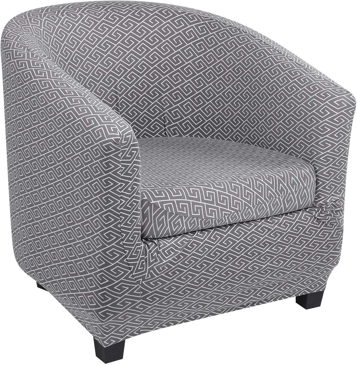 SearchI Stretch Club Chair Slipcover 2 Piece, Soft Removable Printed