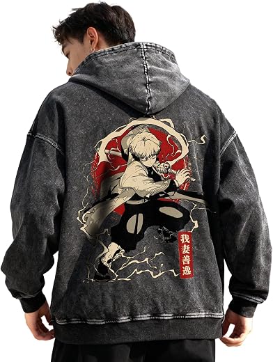 fanideaz Oversize Hoodie for Men | Acid Washed Oversized Hoodie | Overlays Hoodies | Cotton Hooded Sweatshirt for Men | Pr...