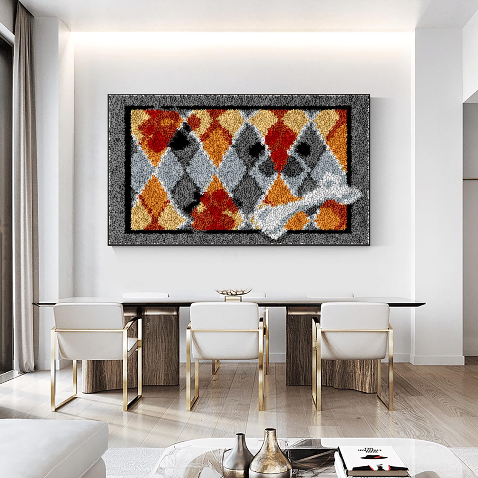 38 x 52 cm Knüpfteppich zum Selber Knüpfen Set Erwachsene | Knüpfen Set für Kinder Erwachsene | Knüpfteppich Zum Selber Knüpfen mit Bedruckter Leinwand