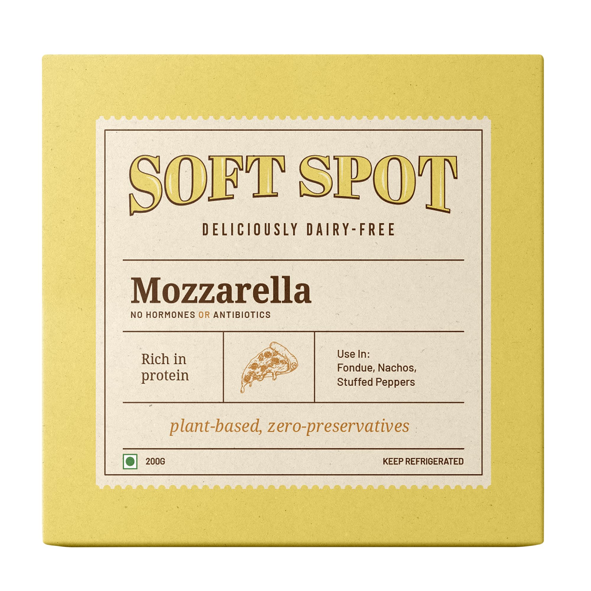 Vegan Mozzarella Cheese-200 gm, Plant- Based, Zero preservatives, High Protein, Dairy Free, Cruelty Free- Perfect for Pizza, Quesadillas, Pasta Sauces, Sandwiches, Cheese Dosa, Fondue